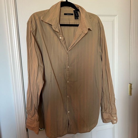 Tan Striped Button Up - Picture 1 of 4